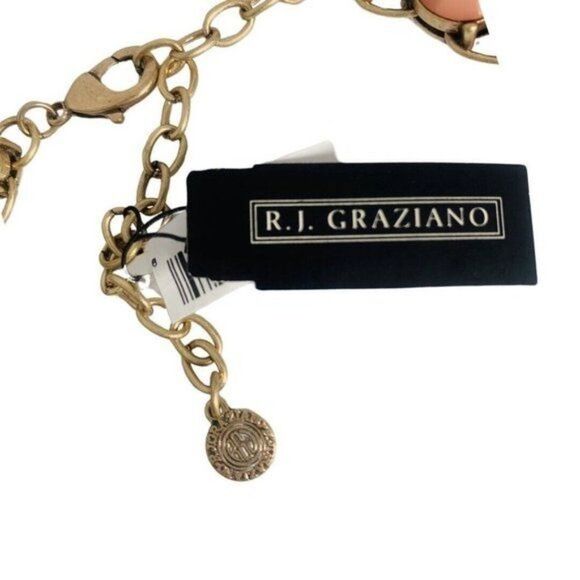 RJ Graziano Icy Pastel Runway Couture Statement Necklace 21" Brass Regencycore - Picture 8 of 8